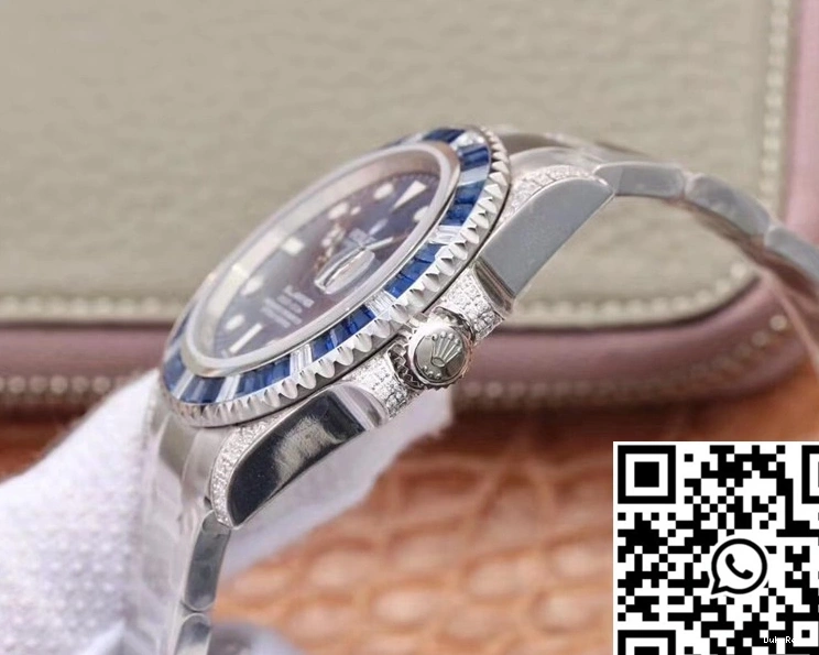 Customized Date Submariner Blue Factory Rolex Diamond 116619LB Edition GS Dial 1018
